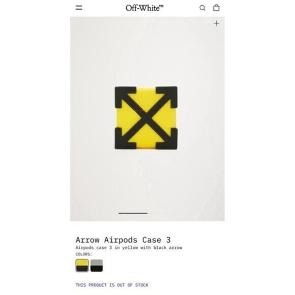 NIB Off White Arrow Airpods Pro Case 3 Apple Yellow Black - Picture 2 of 7